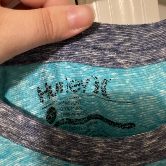 Hurley Teal and Navy Men's Short Sleeve Tee - Picture 4 of 5